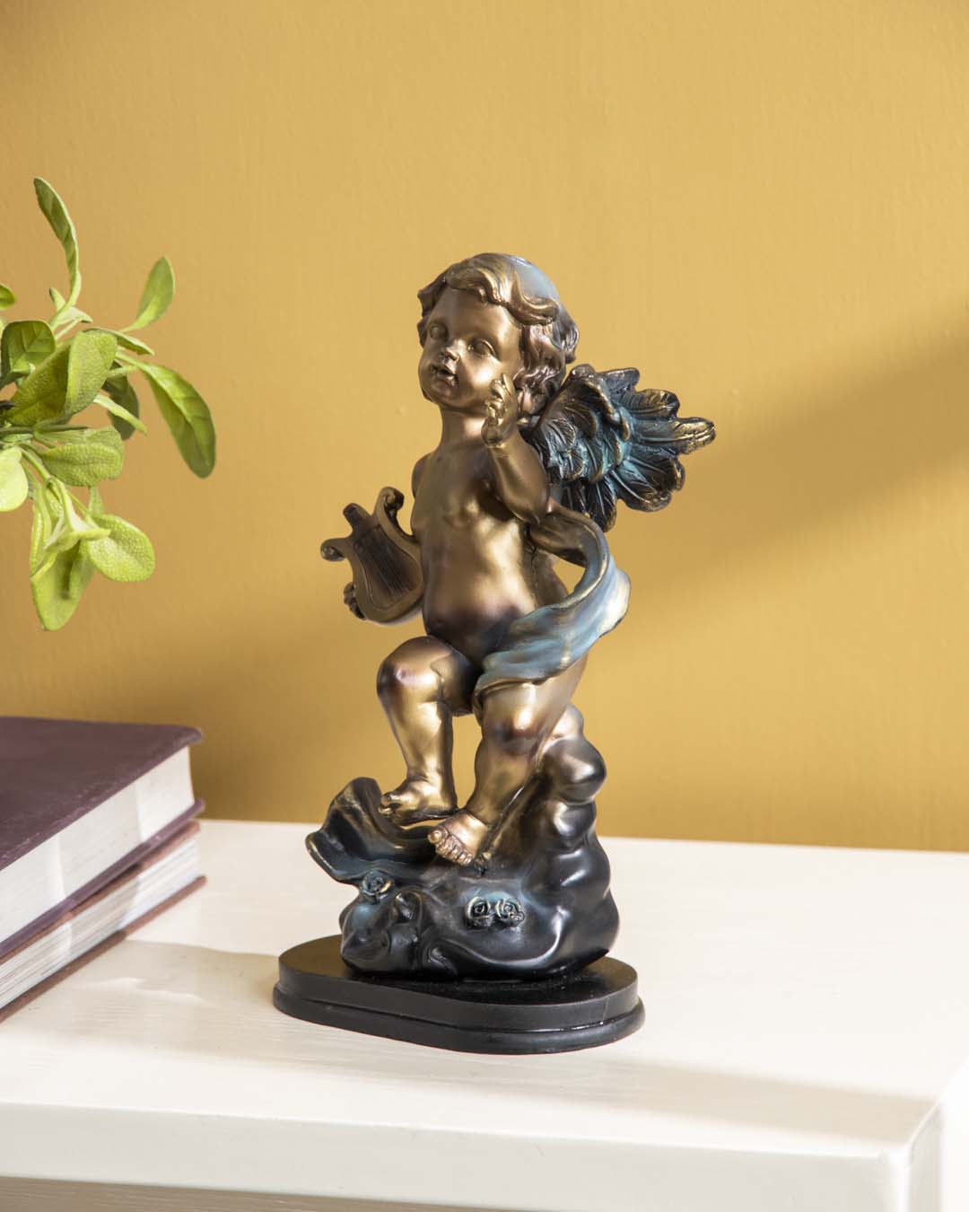 Angel Cherub Playing Harp - III 
