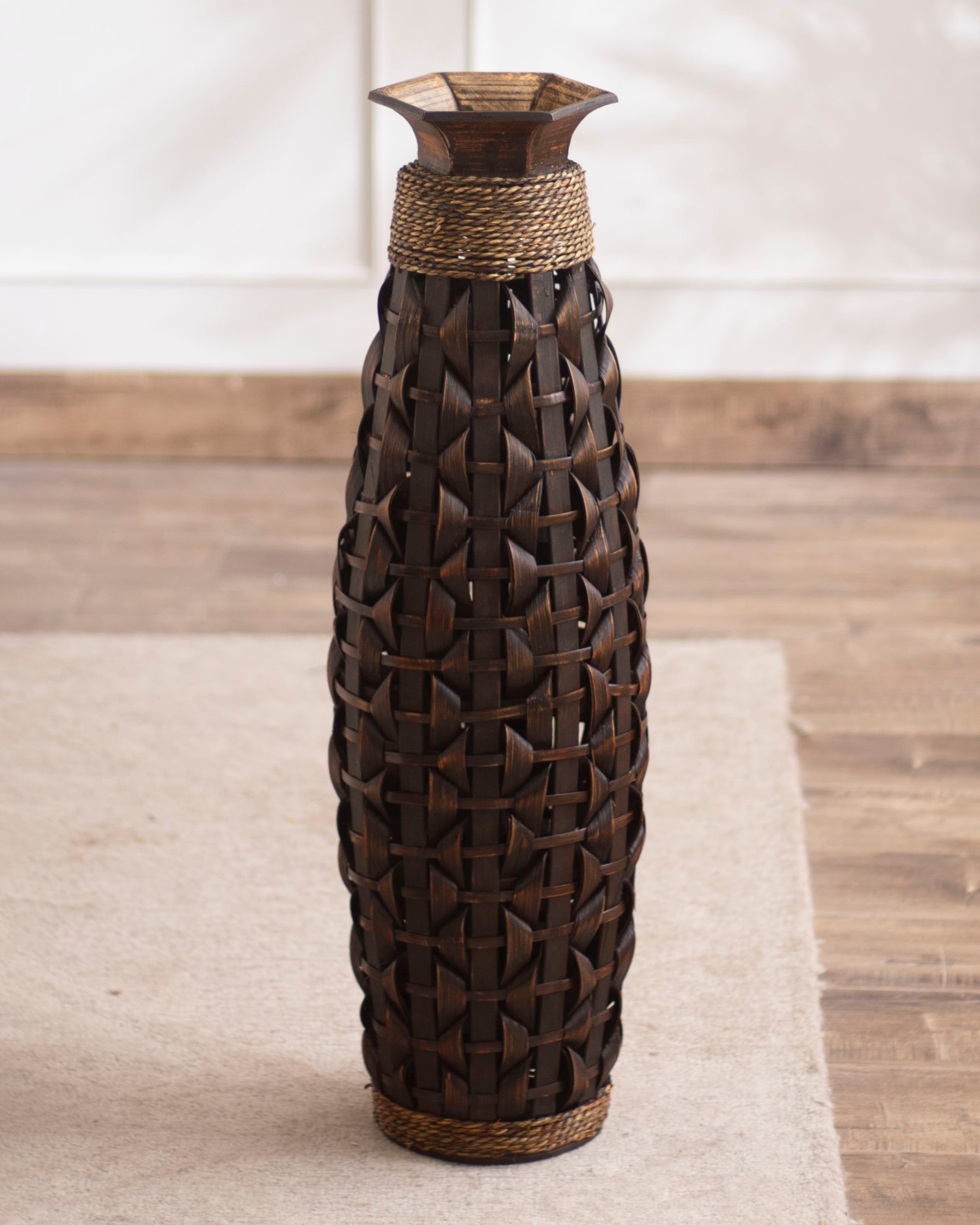 Retro Bamboo Floor Vase - Small 