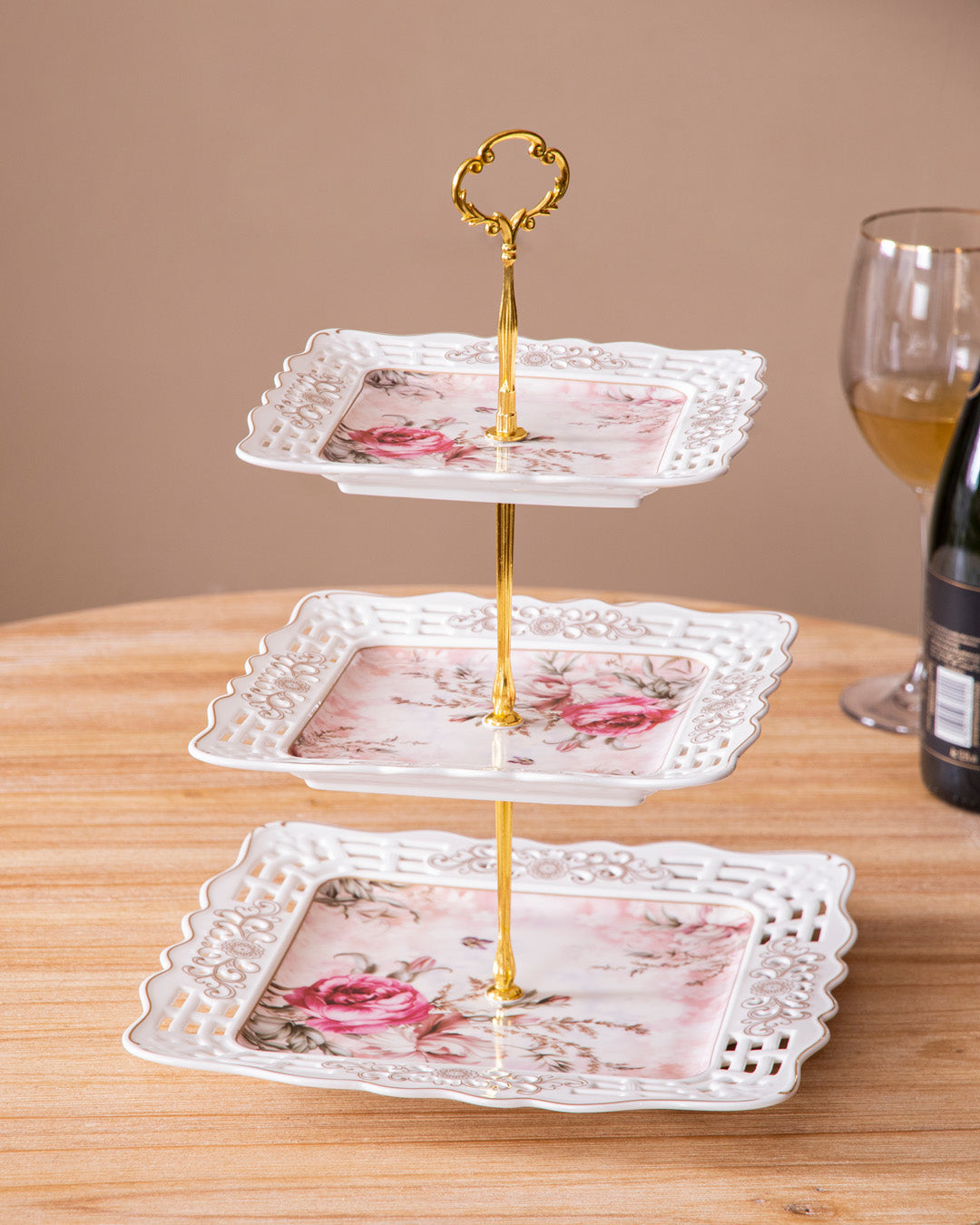 Graceful Rose 3-tier Cake Stand 