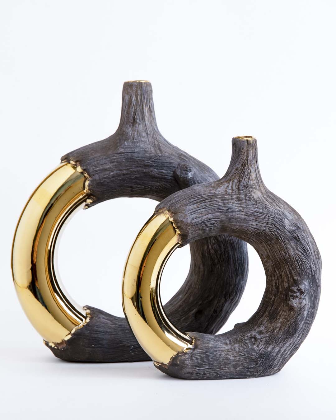 Rustic Loop Metallic Vase- Large 