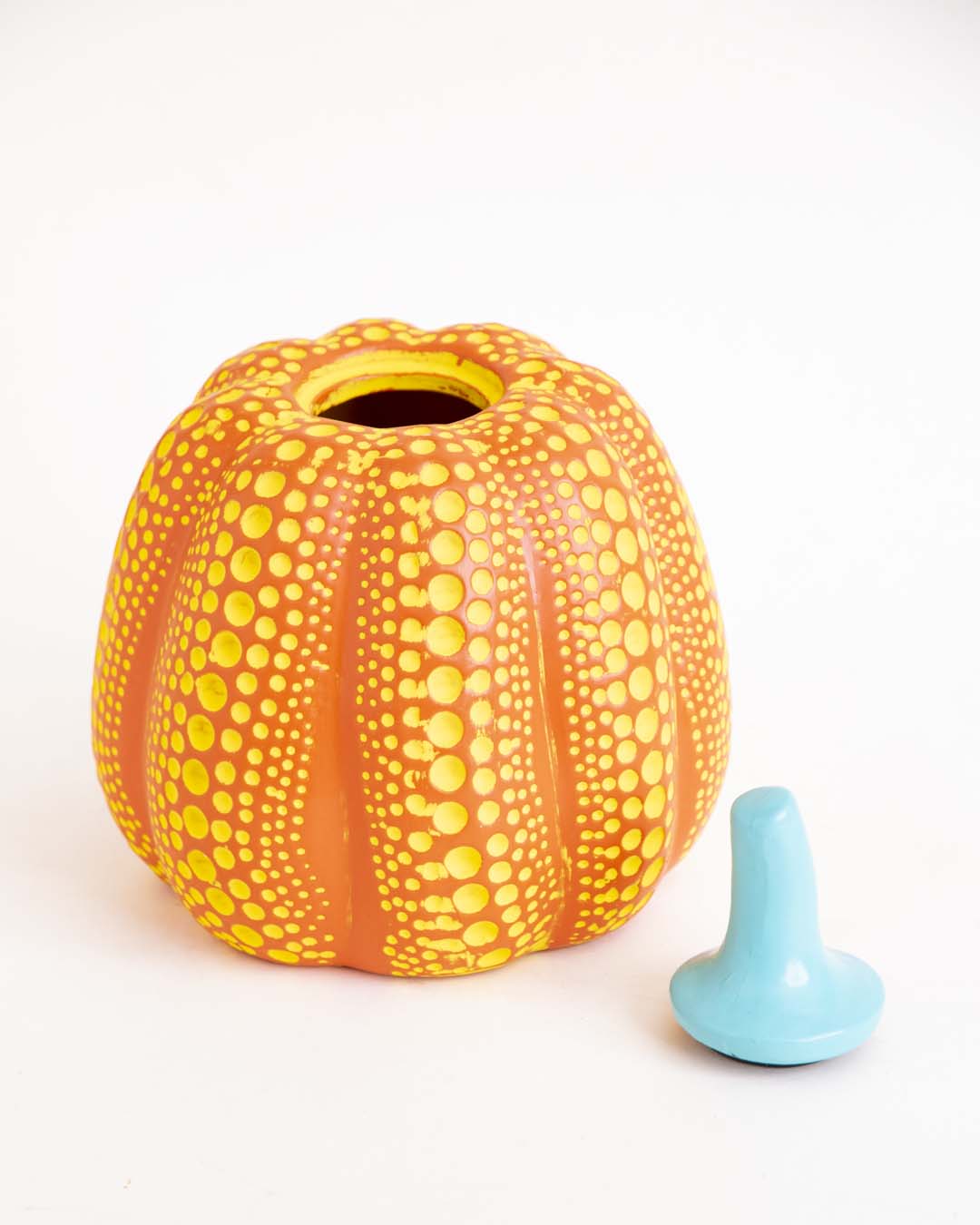 Polka Pumpkin Tabletop Decor - Orange 