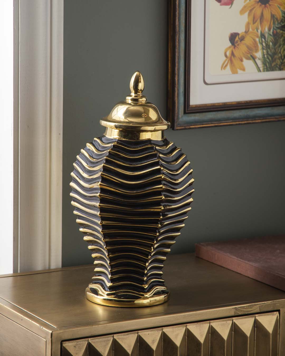 Golden Wave Decorative Jar - Small - 38 cm 
