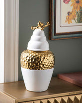 Gold Honeycomb Accent Temple Jar - Small - 37 cm 