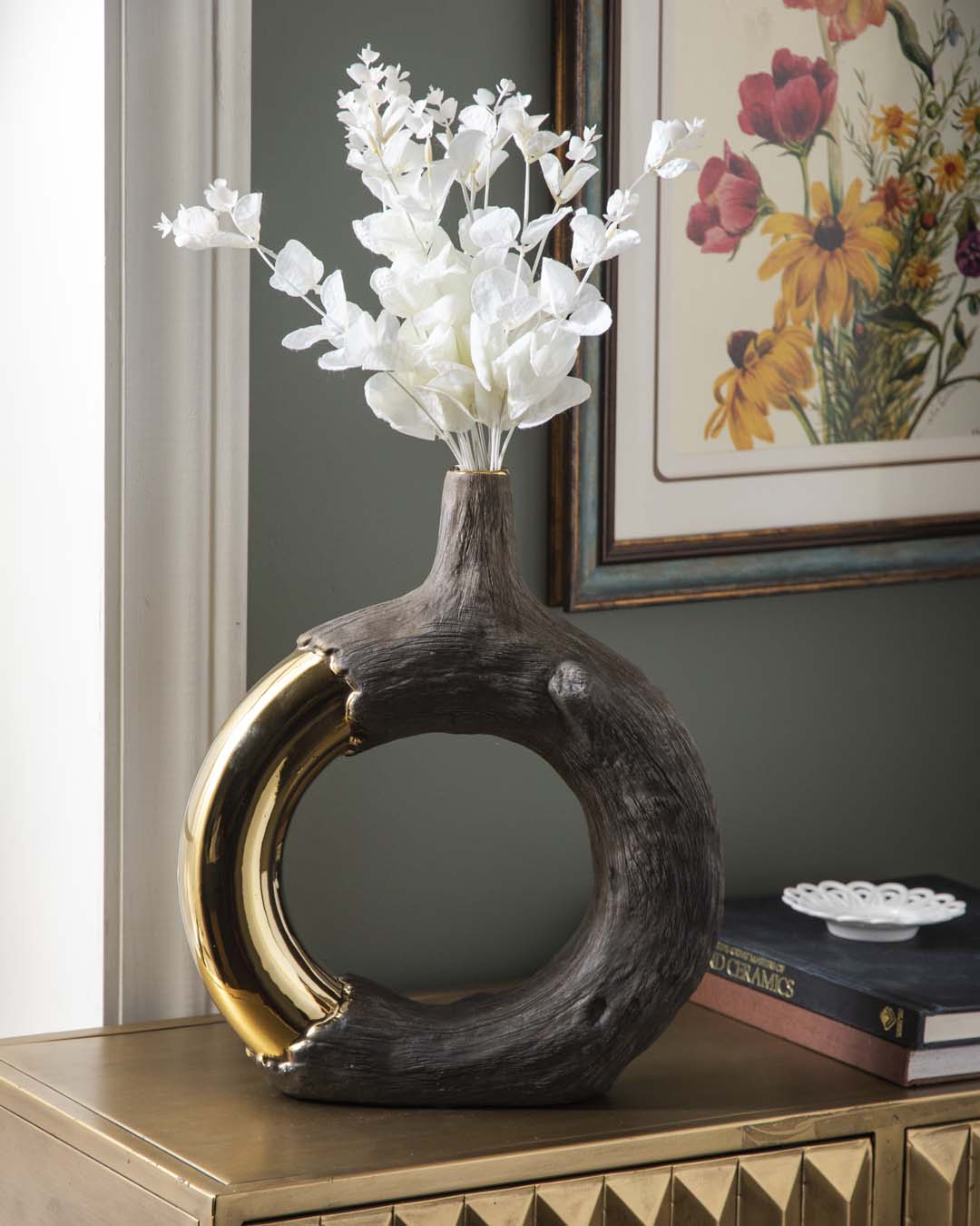 Rustic Loop Metallic Vase- Large 