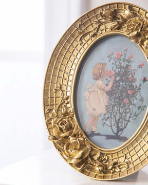 Golden Rose Oval Photo Frame - The Decor Kart 