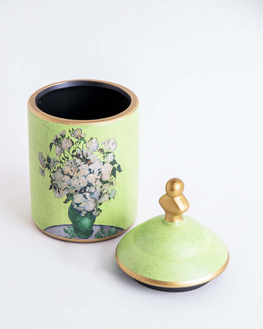 'Pink Roses' Vincent Van Gogh Painting Decorative Jar 