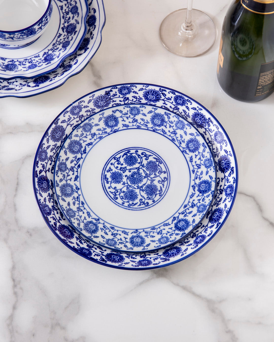 Vintage Blue & White Dinner Plate 