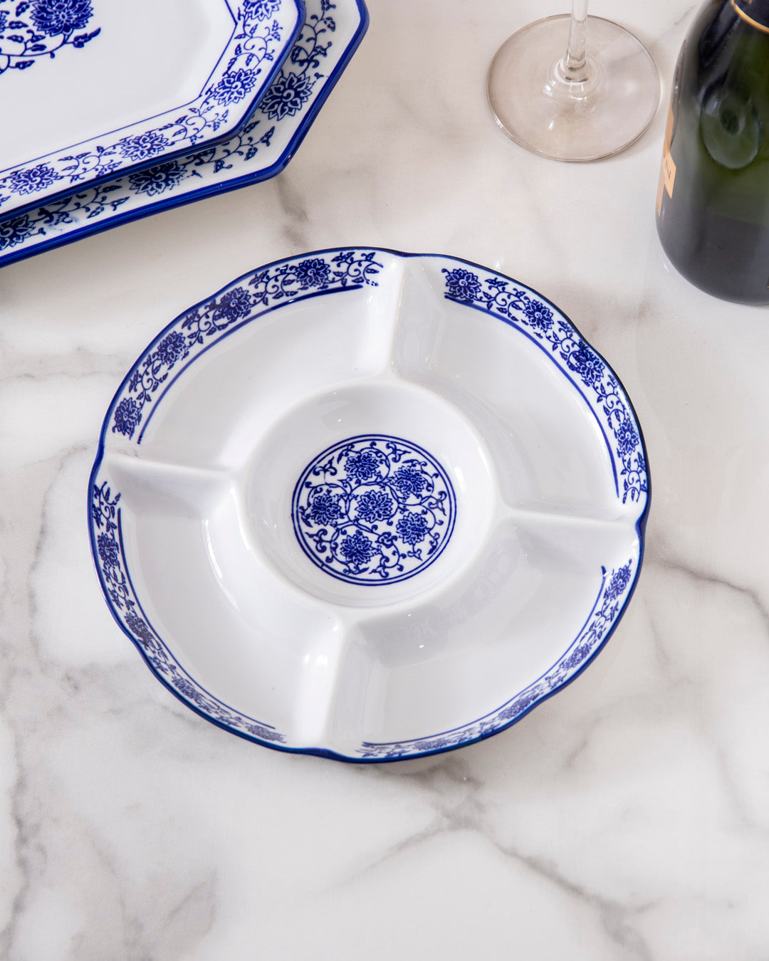 Vintage Blue & White Chip n Dip Platter - Small 