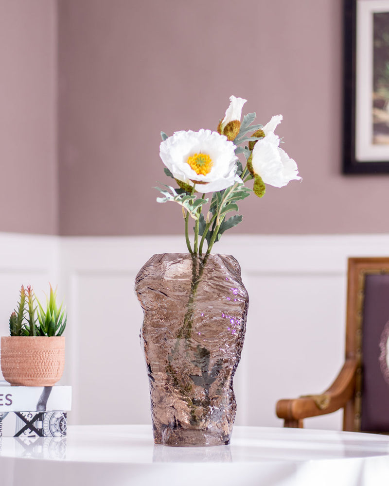 "Shimmering Beauty" Flower Glass Vase