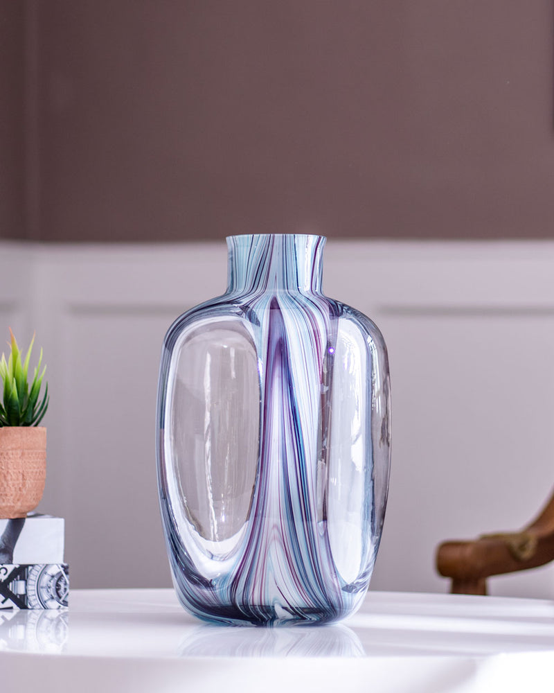Tidal Aqua Glass Vase - Large