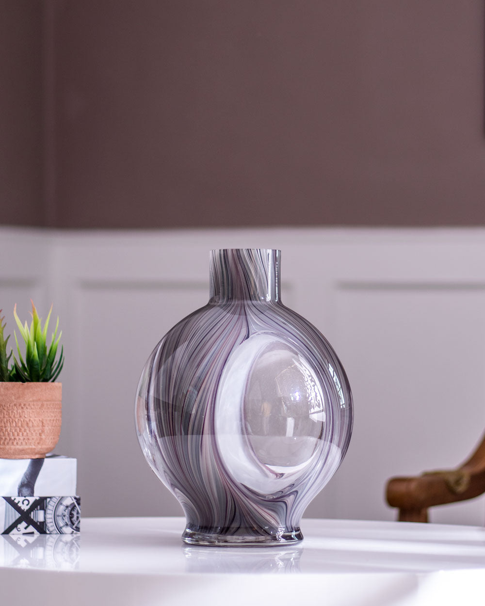 Tidal Smoke Glass Vase - Small