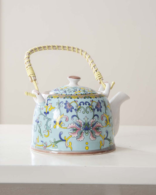 Canton Ceramic Tea Kettle - Blue - The Decor Kart