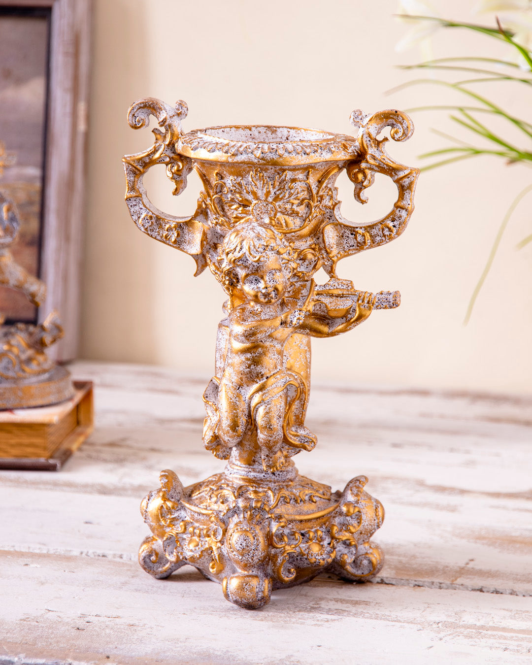 Adorable Angel Cherub Candle Stand 