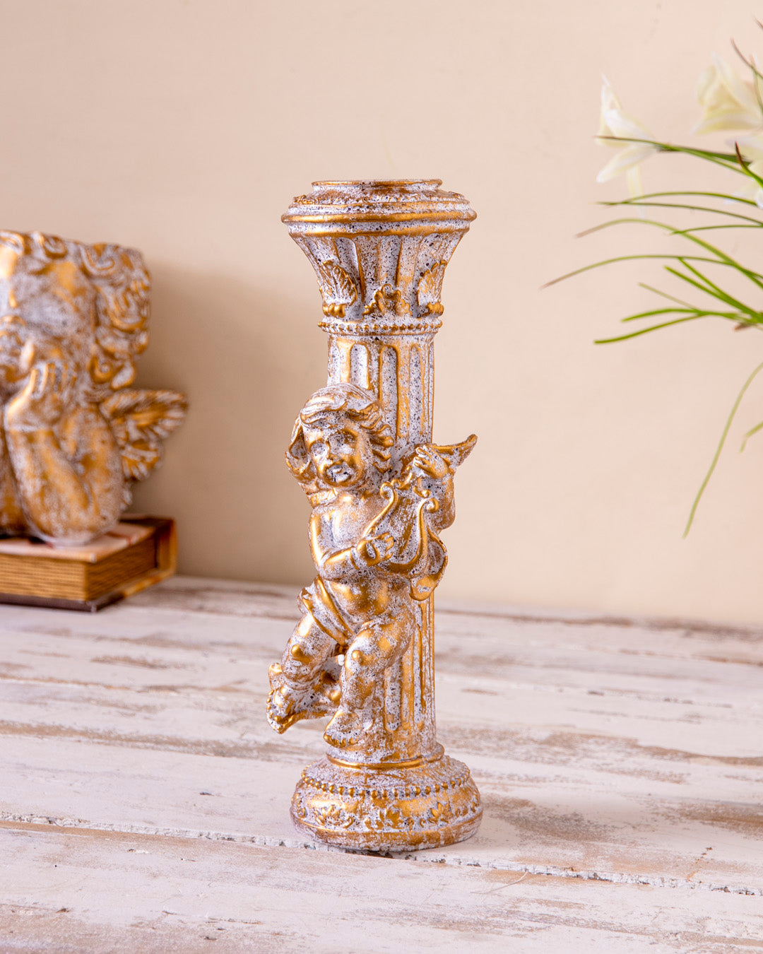 Adorable Angel Cherub Candle Stand