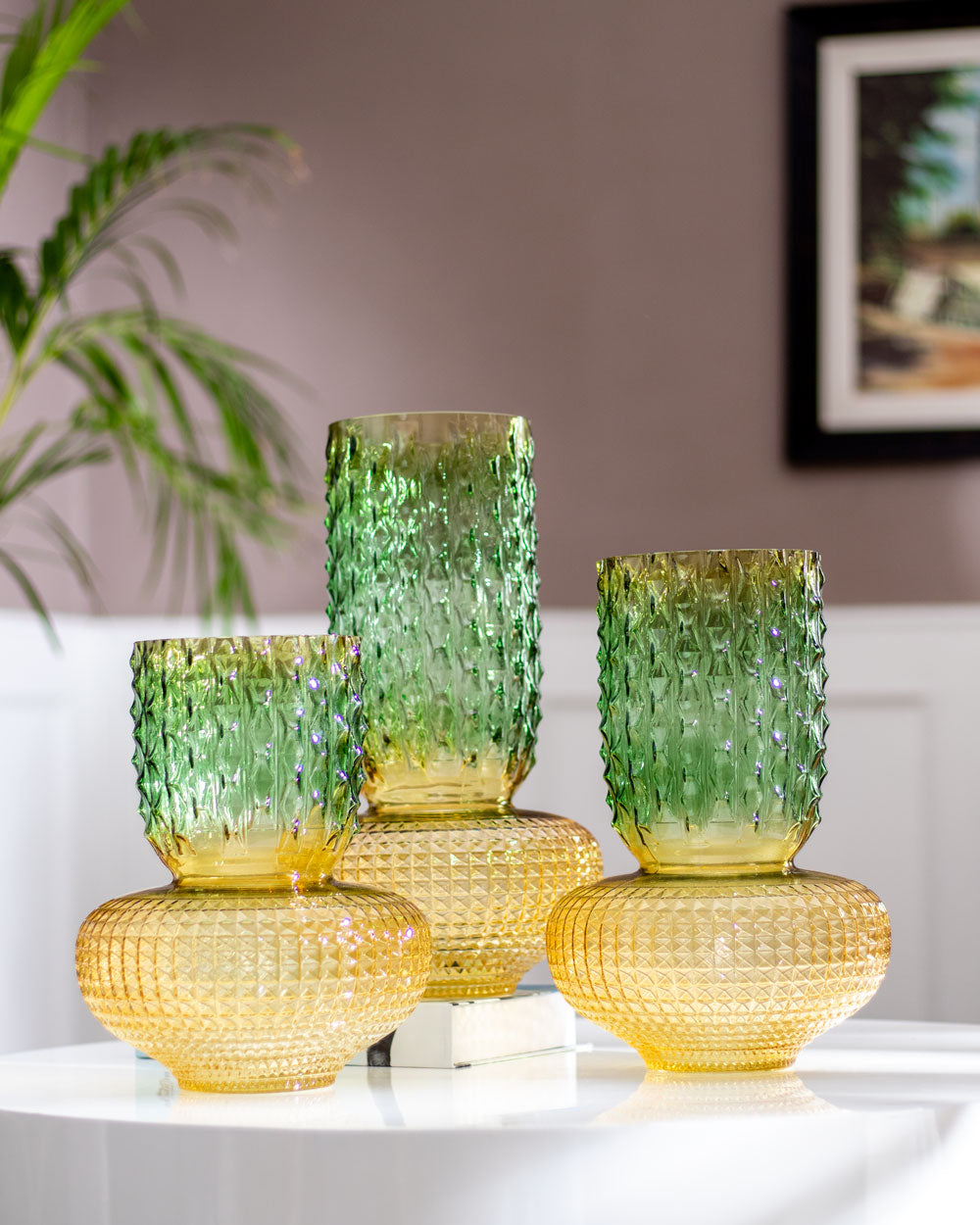 Hobnail Glass Vase - Medium