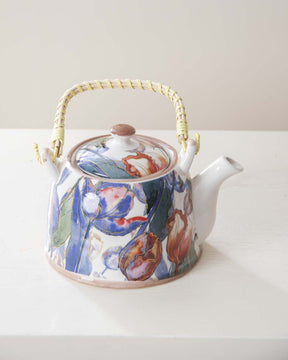 Tulips Ceramic Tea Kettle - The Decor Kart 