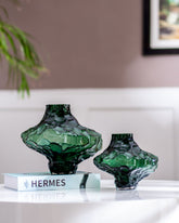 Canyon Emerald Green Glass Vase - Set of 2