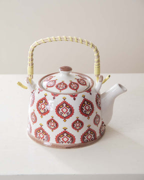 Seamless Ceramic Tea Kettle - Red - The Decor Kart 
