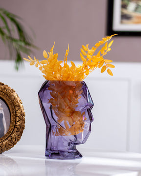 Abstract Human Face Glass Vase - Set of 3