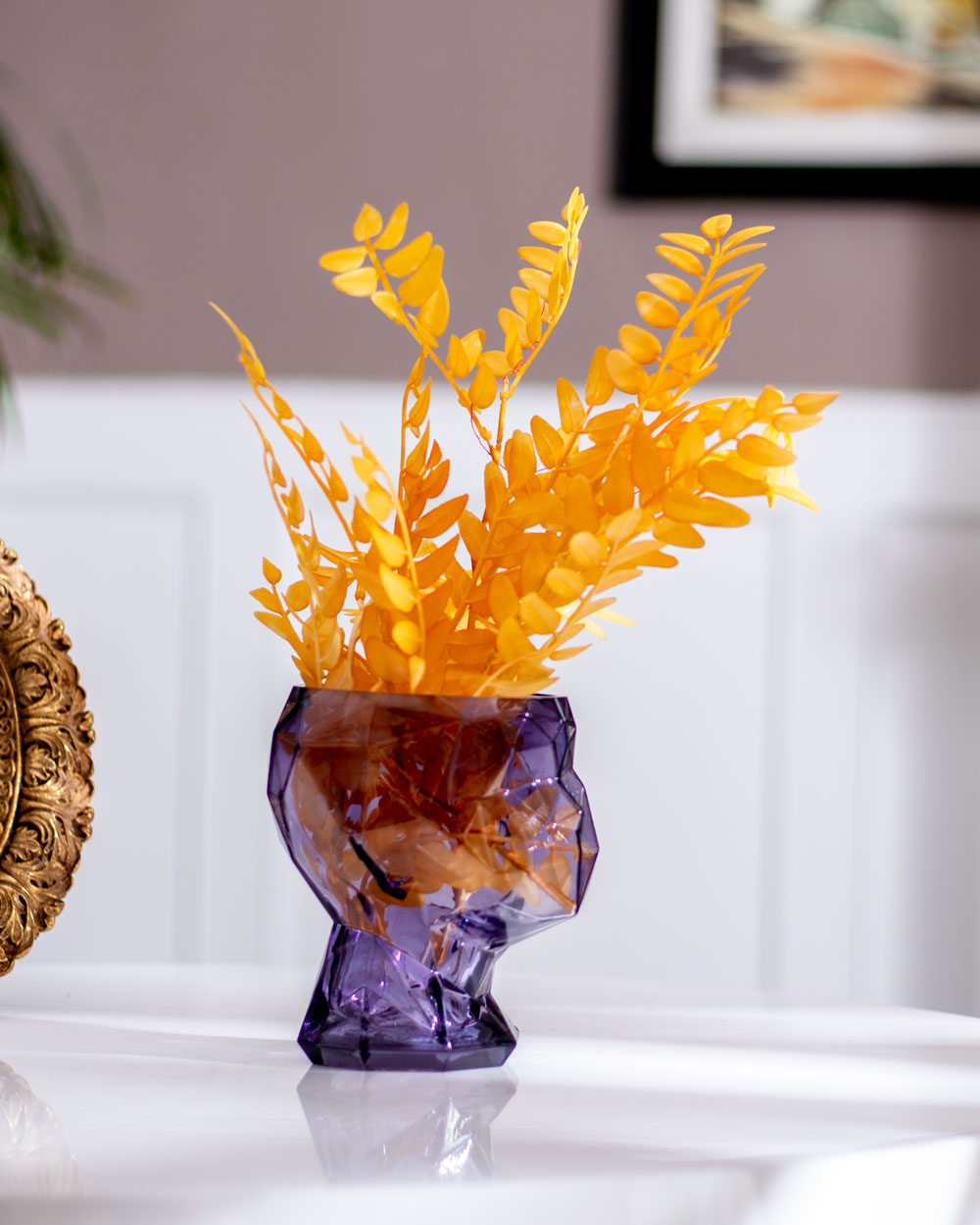 Abstract Human Face Glass Vase - Set of 3