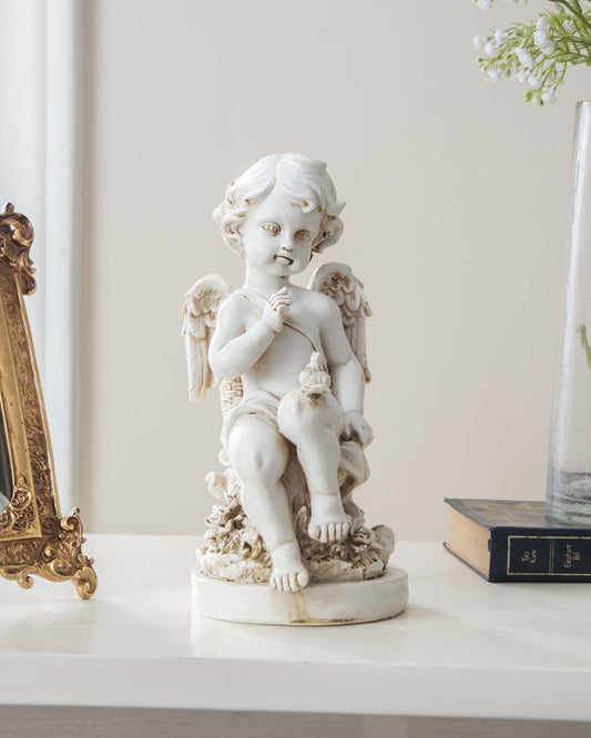 Playing Bird Angel Cherub Figurine - The Decor Kart