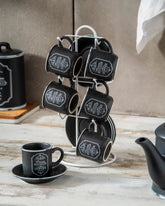 'Paris Maison De Famille' Teacups & Saucer - Set of 6 