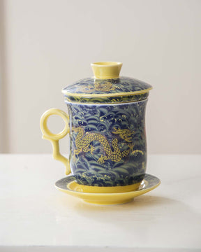 Dragon Infuser Tea Mug - Yellow - The Decor Kart 