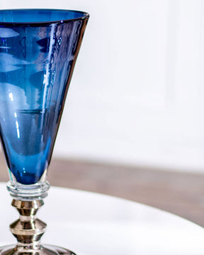 Royal Blue Glass Flower Vase