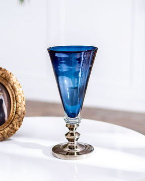 Royal Blue Glass Flower Vase