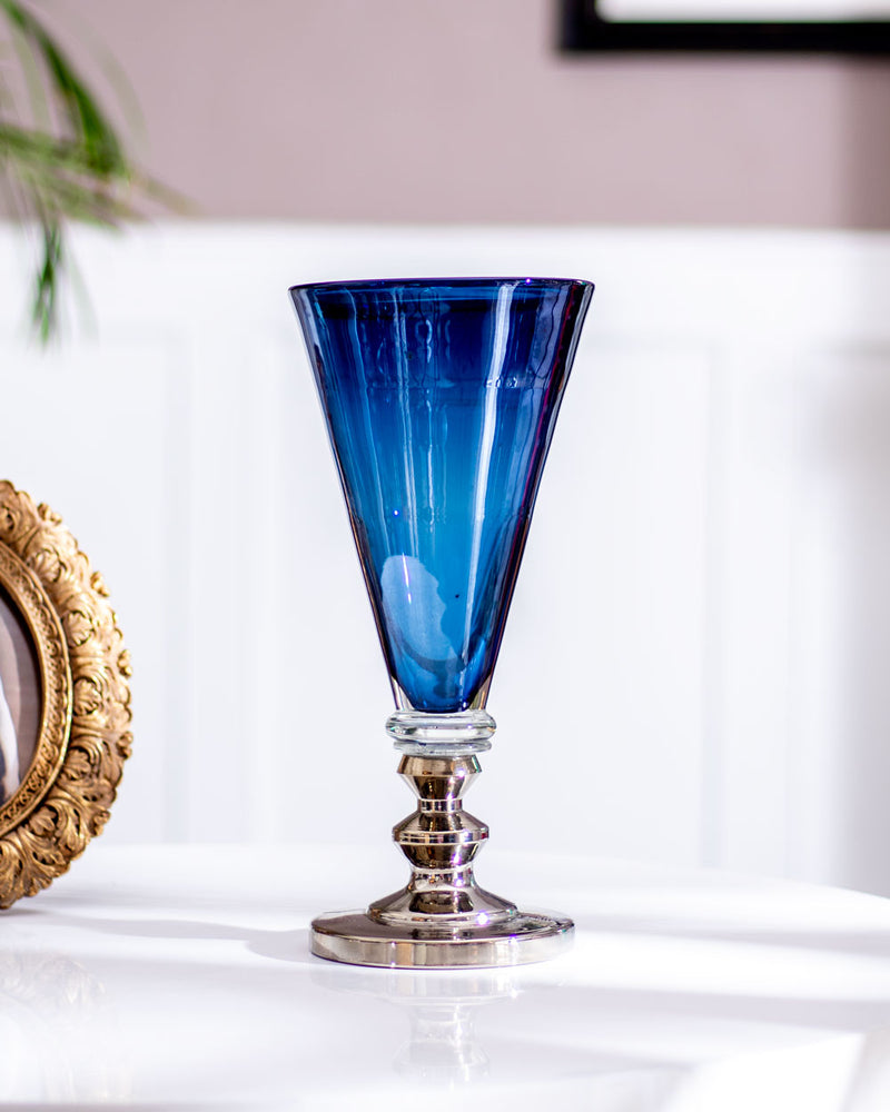 Royal Blue Glass Flower Vase