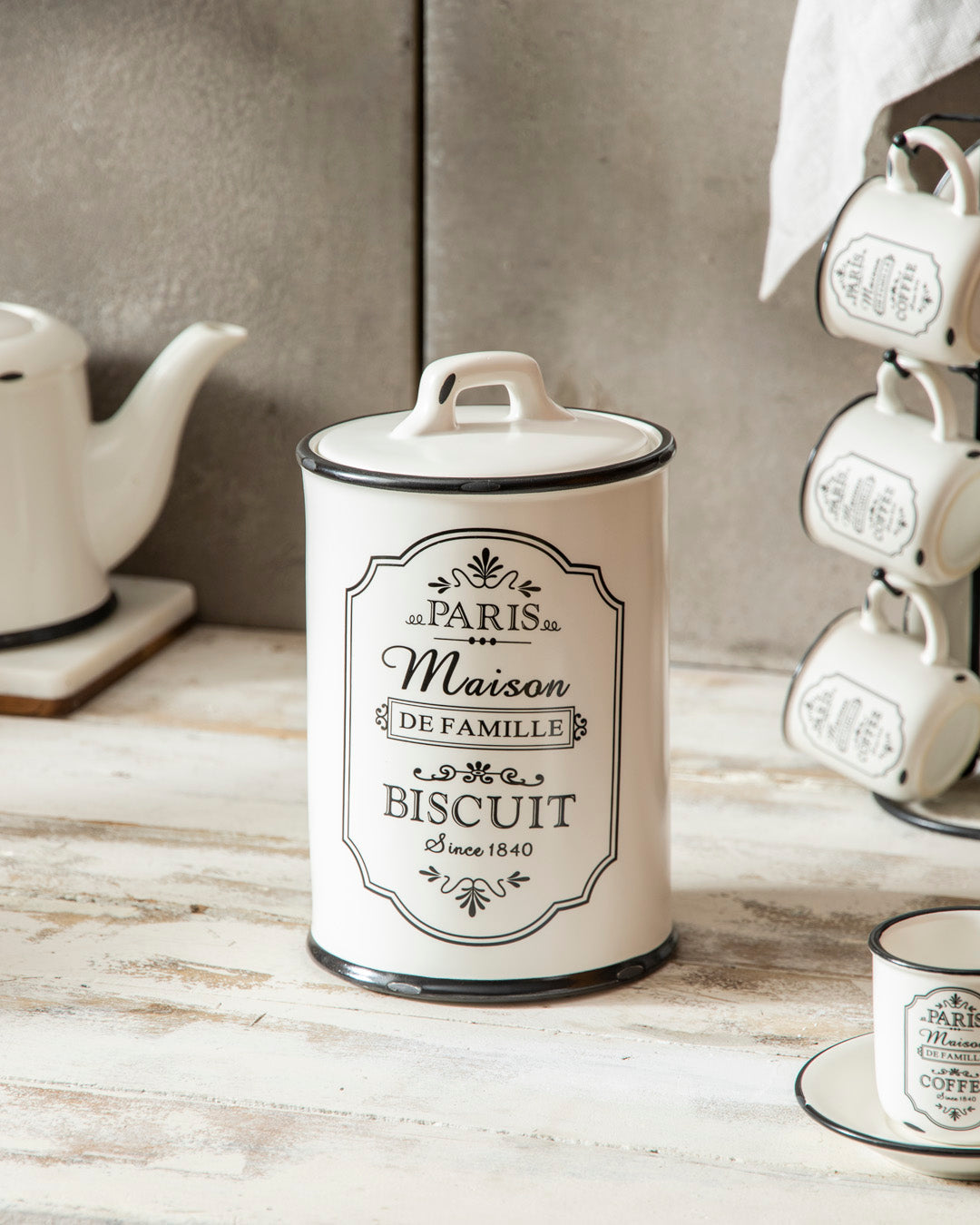 'Paris Maison De Famille' Biscuit Jar 