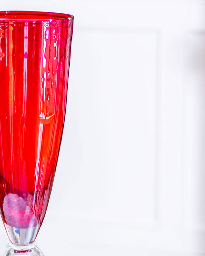 Ruby Tall Glass Vase