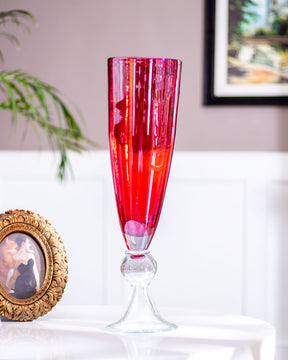 Ruby Tall Glass Vase