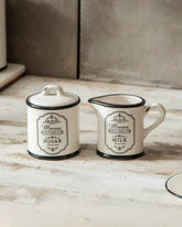 'Paris Maison De Famille' Sugar Canister + Milk Pot 