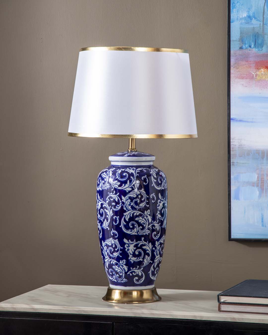 Indigo Mirage Ceramic Table Lamp 