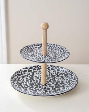 Wavy Leopard 2-Tier Cake Stand - The Decor Kart 