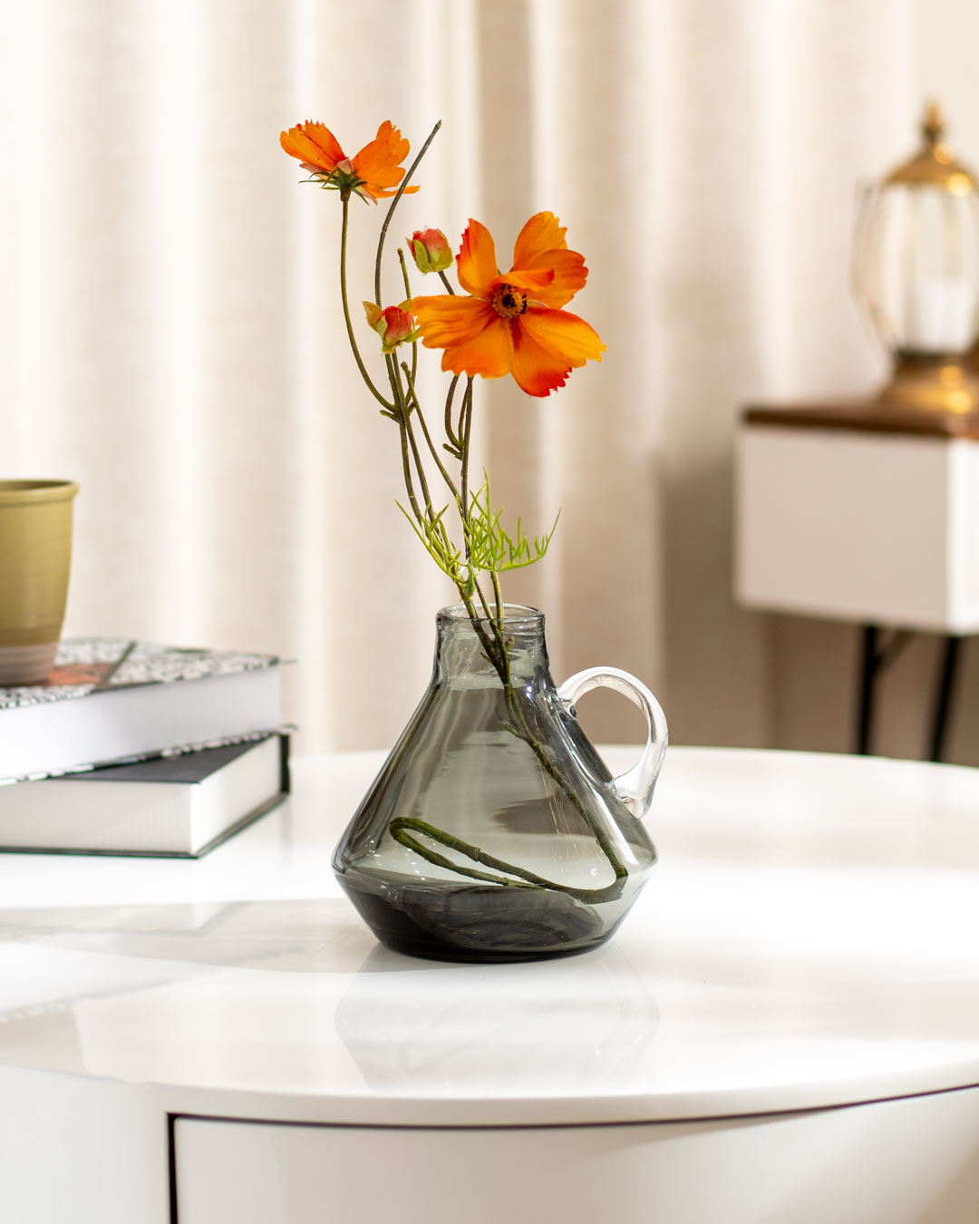 'Artful Glass' Decanter Glass Vase - Smoke - The Decor Kart 