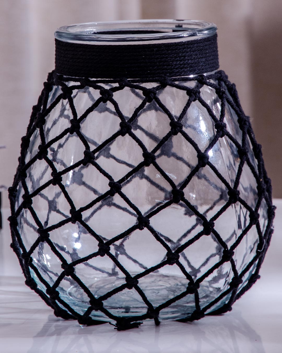 'Knotting Nirvana' Macrame Glass Vase - Small
