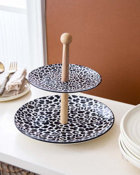 Wavy Leopard 2-Tier Cake Stand - The Decor Kart 