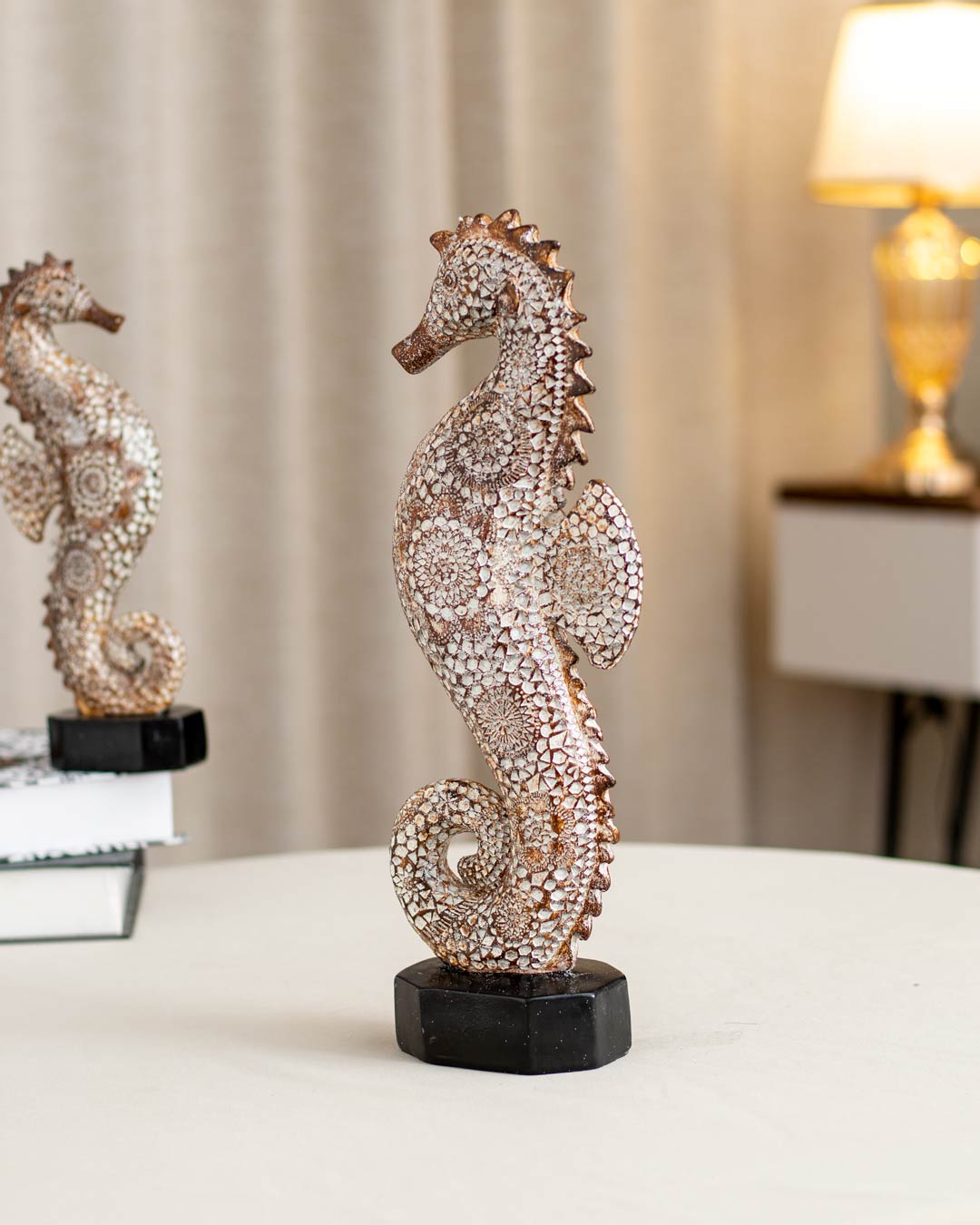 'Poseidon's Grace' Sea Horse Sculpture - Set of 2