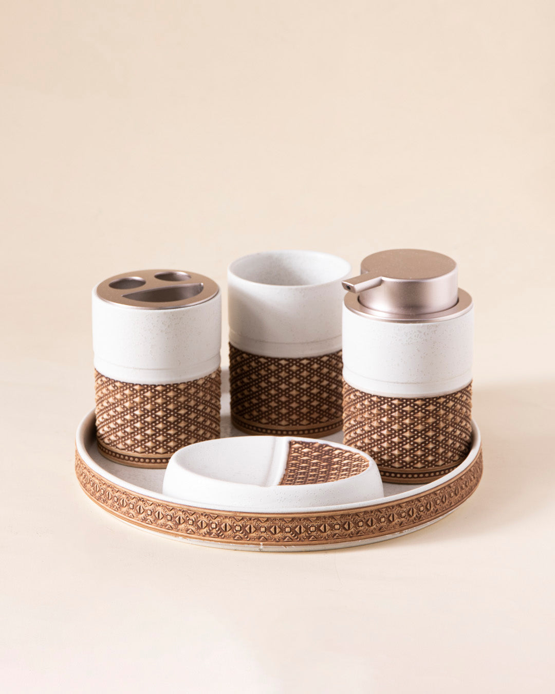 Artisan Textured 5-Piece Bath Set - White 