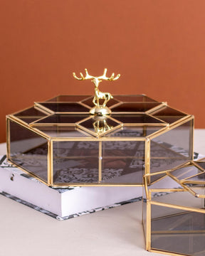 Luxurious Jewellery Box with Entrancing Deer Lid - Small