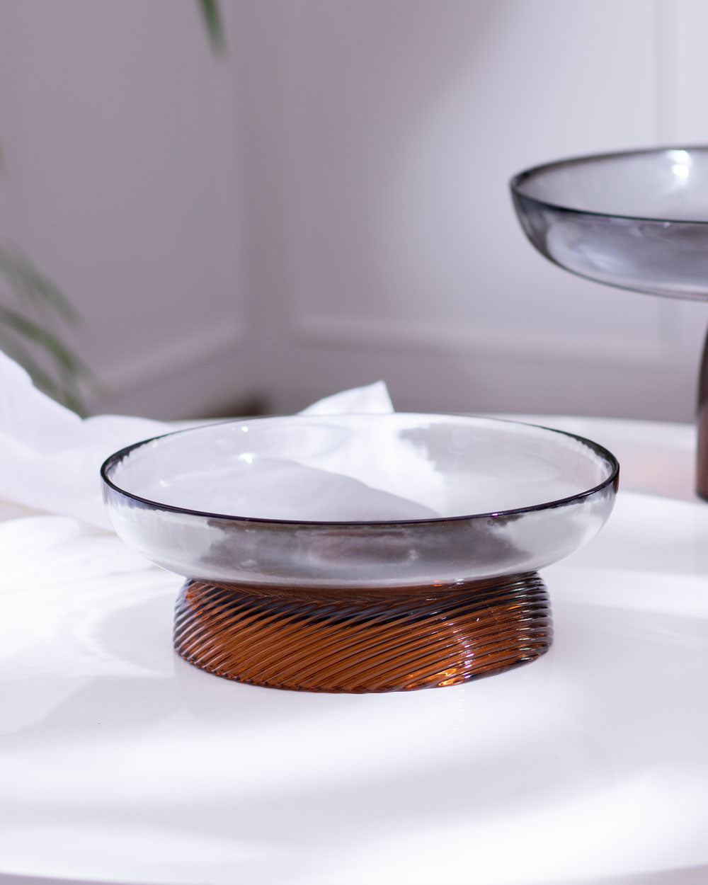Nordic Amber + Grey Footed Bowl - Small