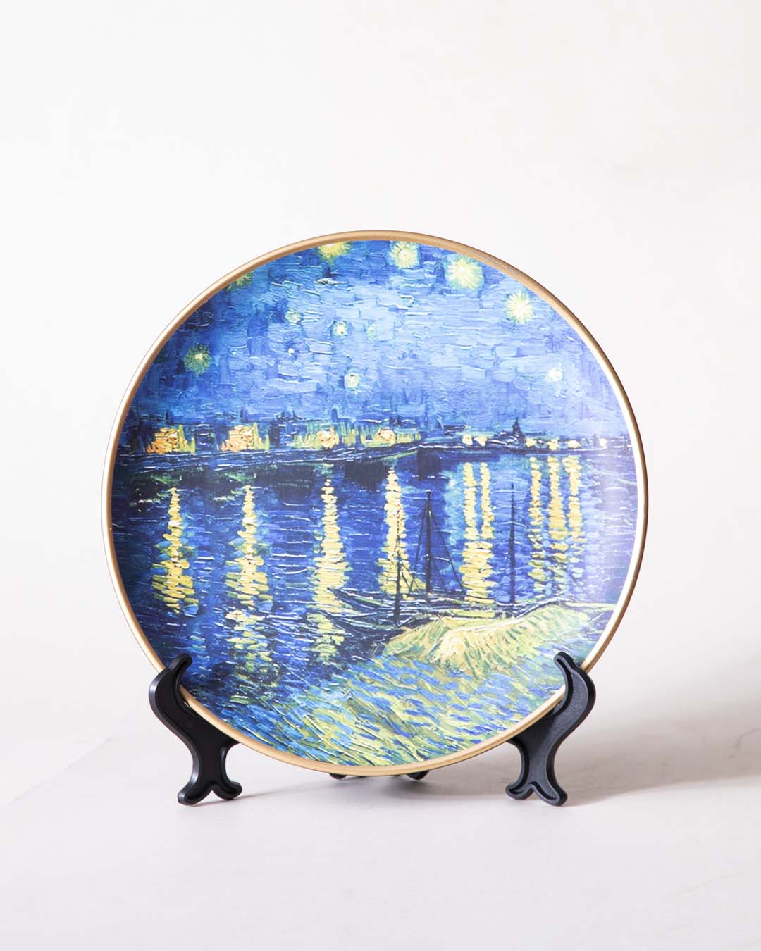 Vincent Van Gogh 'Starry Night Over the Rhône' Oil Painting Decorative Plate - 10" 