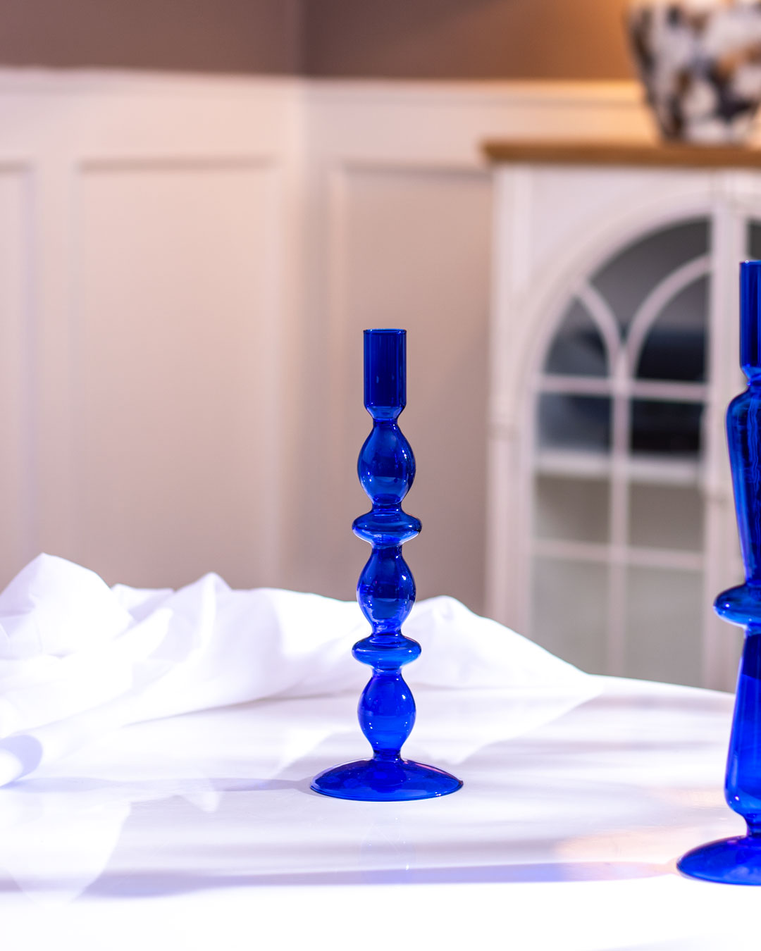 Magnificent Glass Candlestick holder - Blue