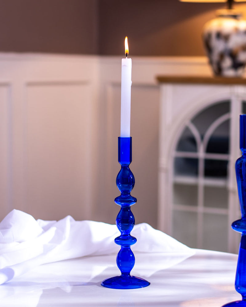Magnificent Glass Candlestick holder - Blue
