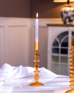 Magnificent Glass Candlestick holder - Orange