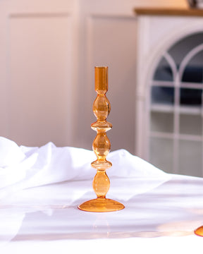 Magnificent Glass Candlestick holder - Orange
