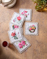 Lace Edge Floral Trivet - Set Of 6 