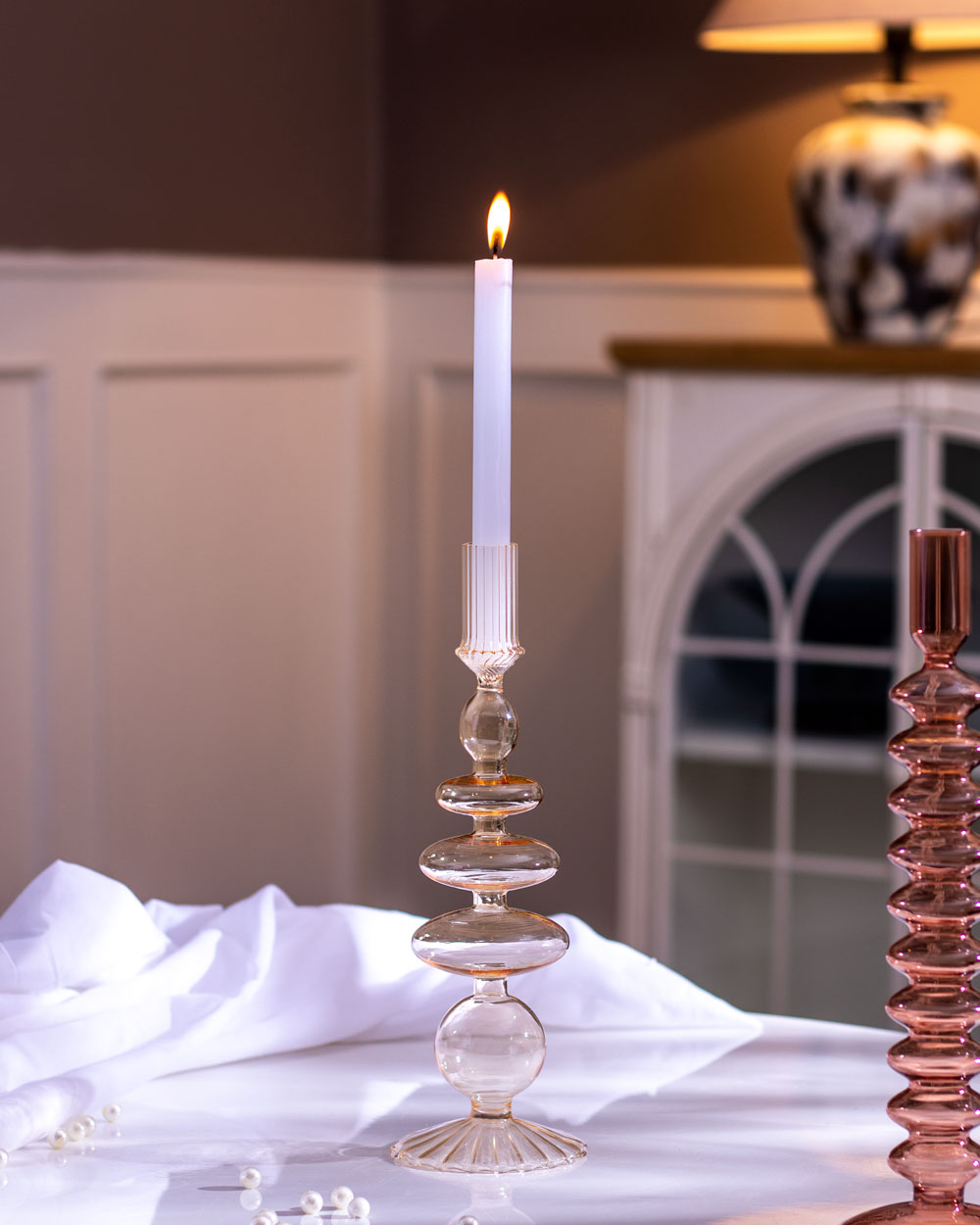 Nordic Glass Candle Holder - The Decor Kart 